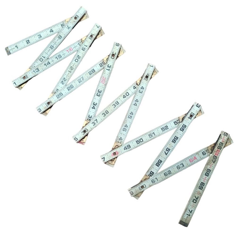 VINTAGE LUFKIN TWO-WAY-RED END FOLDING RULER RULE 72" USA No.966 - NICE